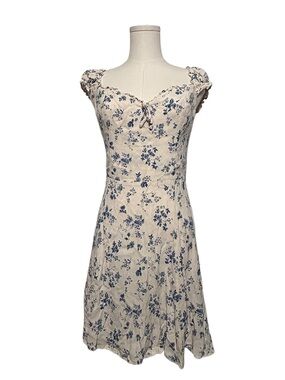 Reformation Blue and Cream Floral Mini Dress